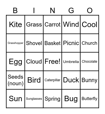Spring ASL Bingo Card