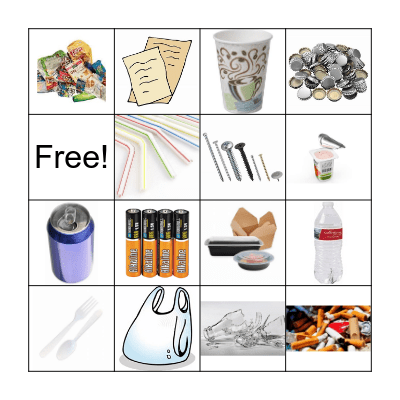 Earth Day Trash Bingo Card