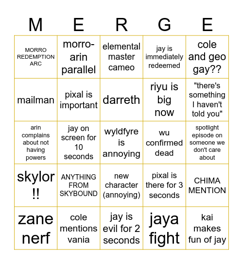 dragons rising season 3!!!! Bingo Card