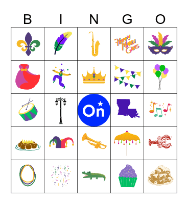 Mardi Gras Bingo Card