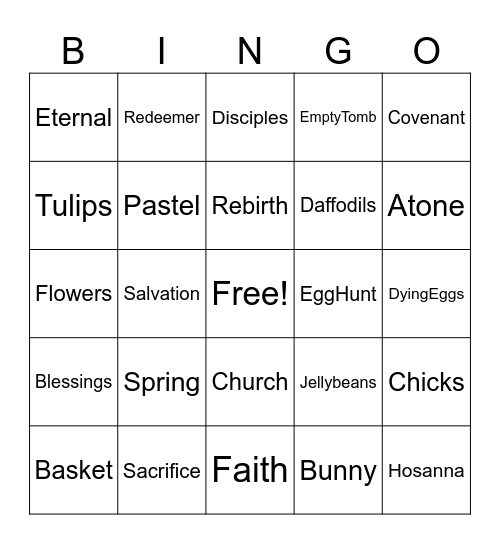 Easter Word Scramble - FVCS_B Bingo Card