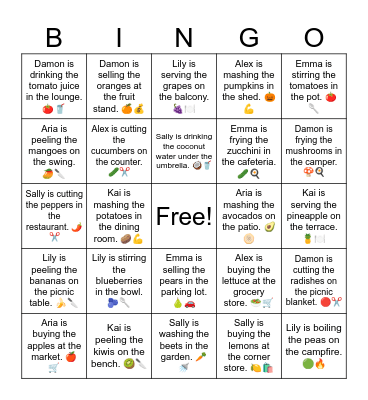 B6 U11 Peeling Bingo Card