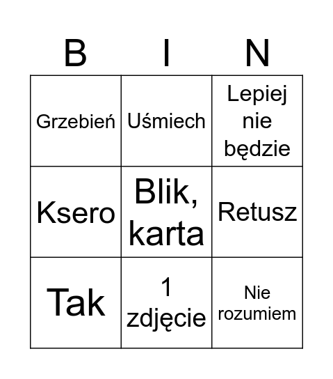 Zapolska bingo Card