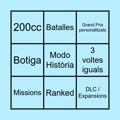 Mario Kart World Bingo Card