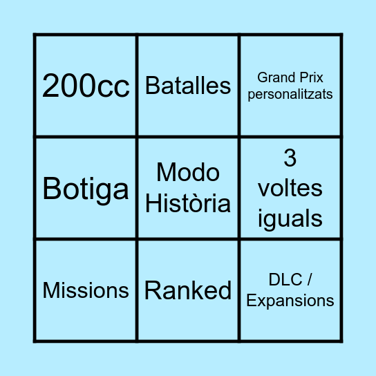 Mario Kart World Bingo Card