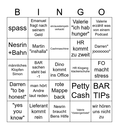 Hilton Cologne Bingo Card