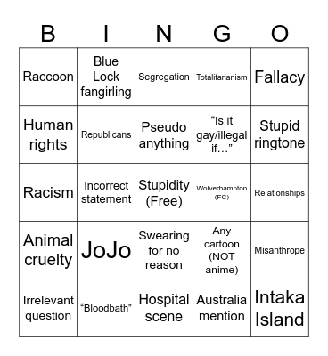 Yahya bingo Card