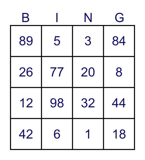 WINKKS BEACH CLUB Bingo Card