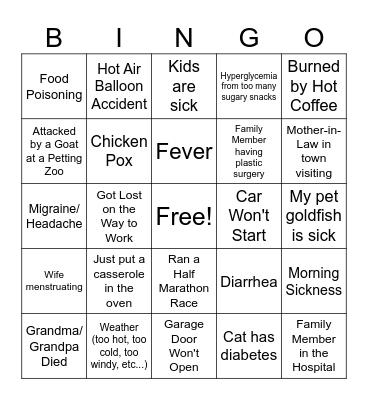 Flame Bingo Card