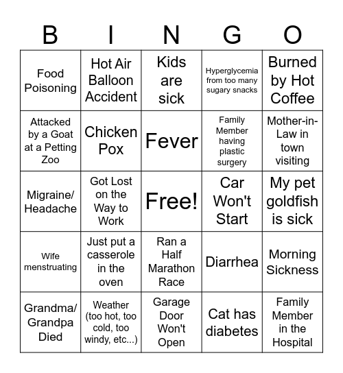 Flame Bingo Card