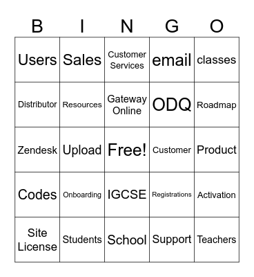 GO Bingo Card
