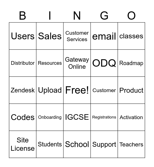 GO Bingo Card