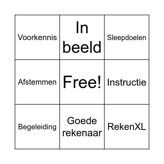 Doelgericht op sterke rekenaar Bingo Card