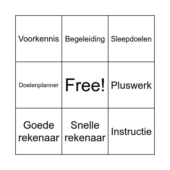 Doelgericht op sterke rekenaar Bingo Card
