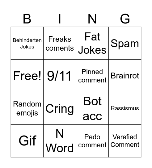 IG Bingo Card