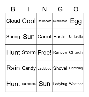 ASL Spring Bingo Card