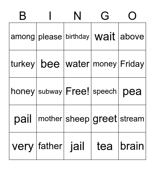 Lessons 84 & 85 Bingo Card