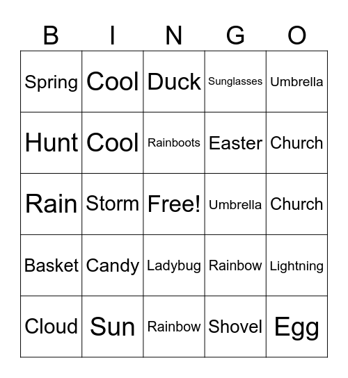 ASL Spring Bingo Card