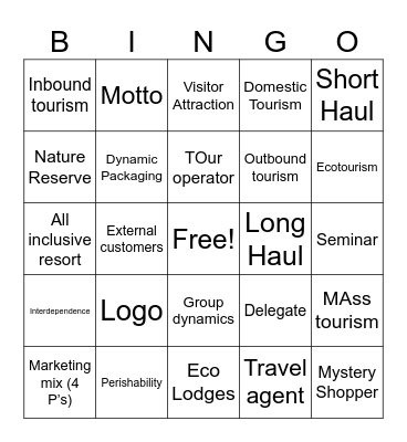 T&T Bingo Card