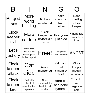 tbhk chapter 125 Bingo Card