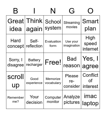 Unit 7 Review Bingo Card