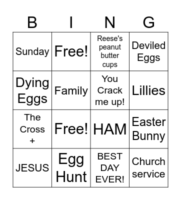 Easter Bingo Card
