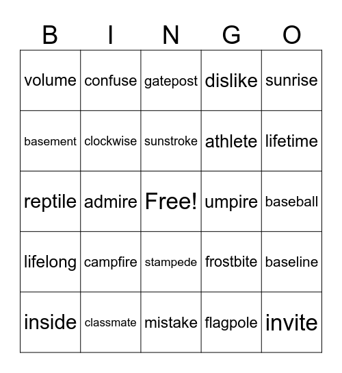 4.2 Bingo Card
