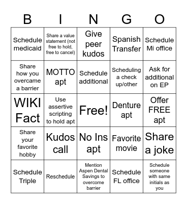 Callbuster Bingo Card