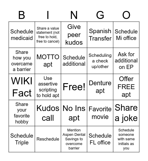 Callbuster Bingo Card