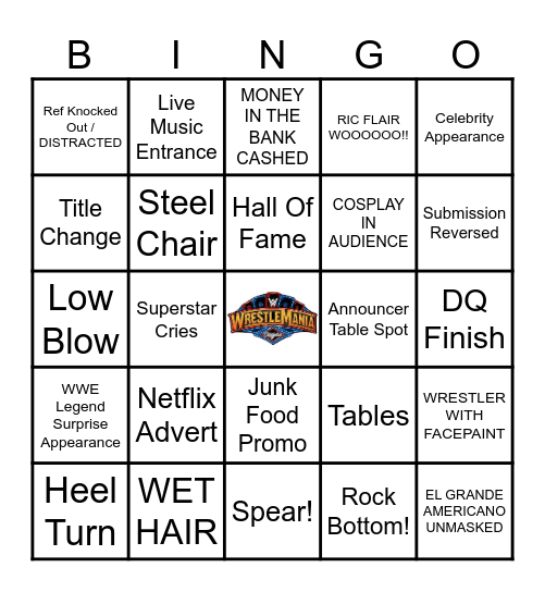 Wrestlemania 41 Bingo Card