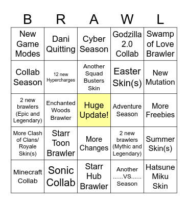 Brawl Stars Bingo 6 Bingo Card