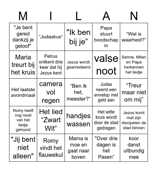 The Passion 2025 Bingo Card