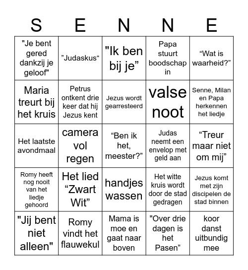 The Passion 2025 Bingo Card