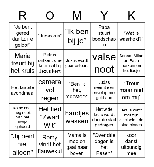 The Passion 2025 Bingo Card