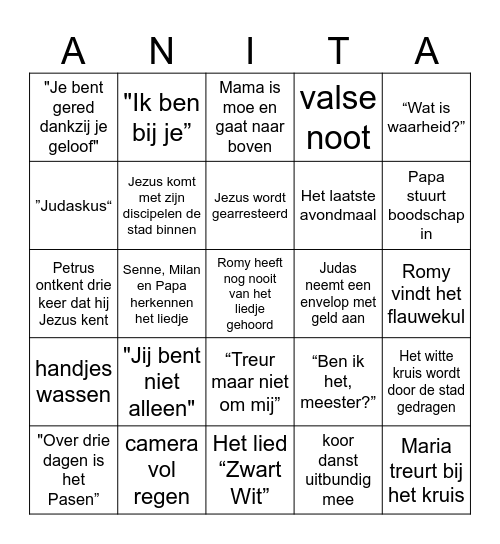 The Passion 2025 Bingo Card