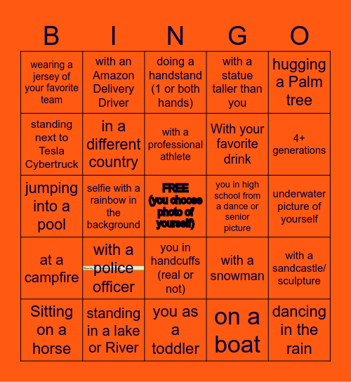 Photo or It Didn't Happen! Bingo Card