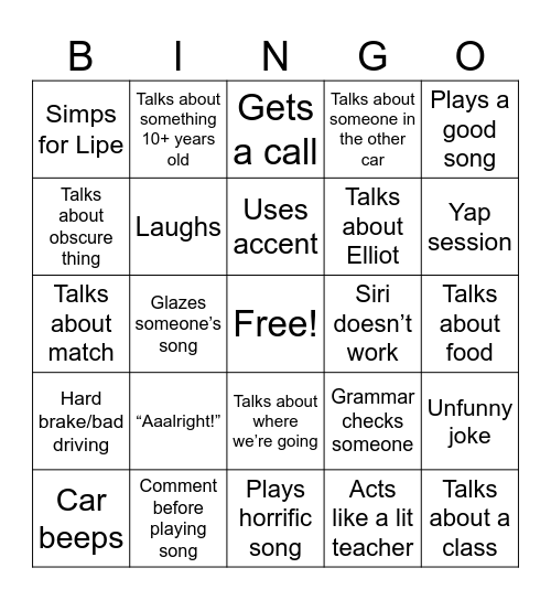 Kirk Bingo Card