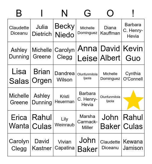 1585 Healthcare Offsite Bingo Card