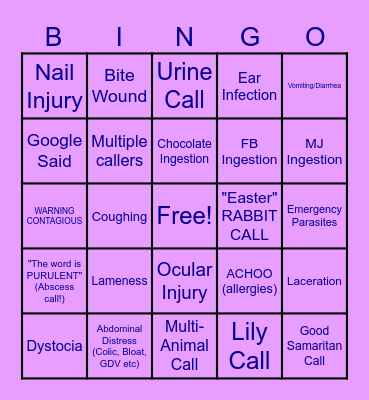 AHL EASTER WEEKEND BINGO Card