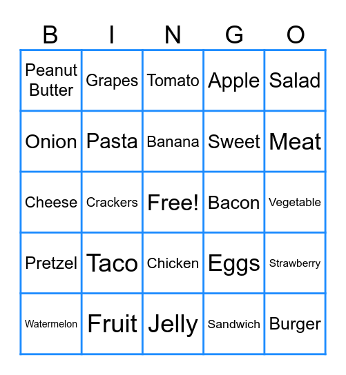 Food Day Bingo Card