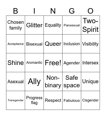 GSA Bingo Card