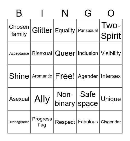 GSA Bingo Card