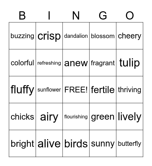 SPRING INTO READING! Bingo Card
