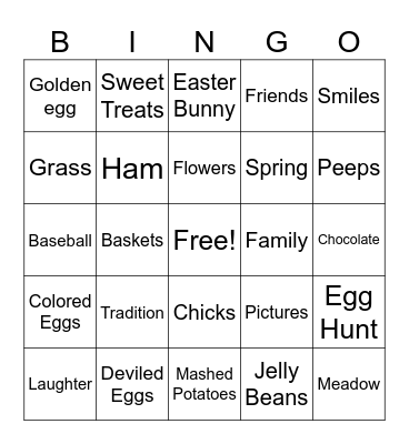 Virtual Egg Hunt 2025 Bingo Card