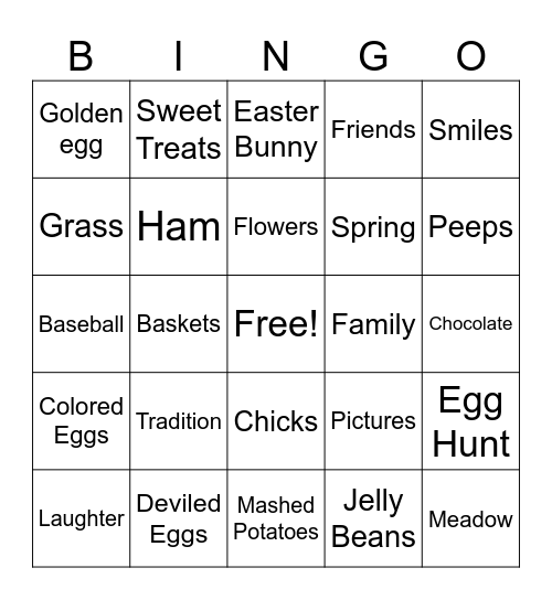 Virtual Egg Hunt 2025 Bingo Card
