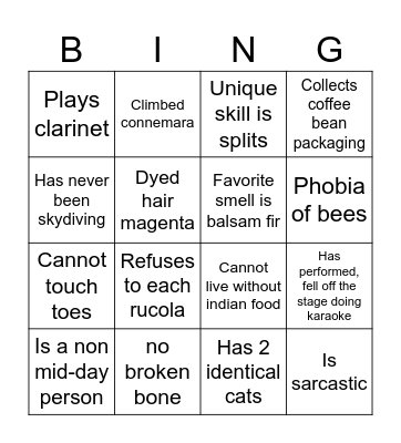 Bingo (1p) Bingo Card