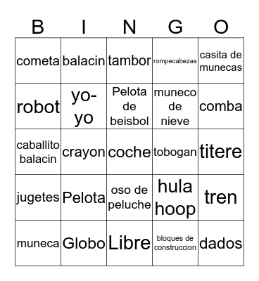 Spanish Bingo! Bingo Card
