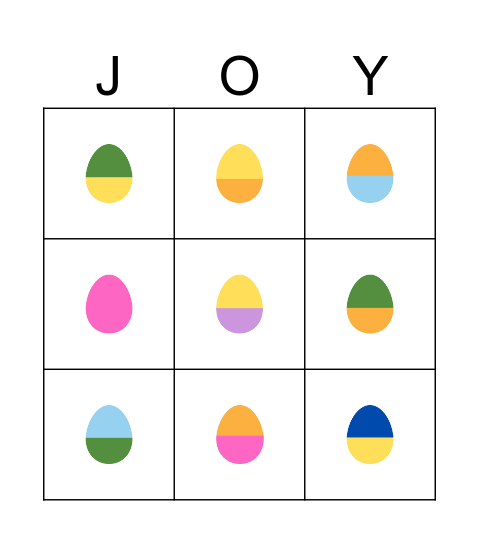 Easter Eggs Bingo Card