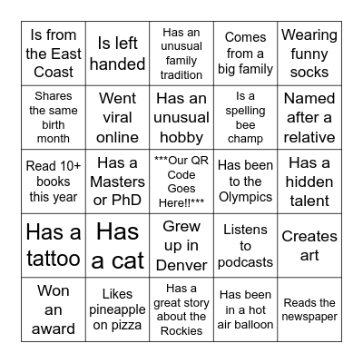 Lou Gehrig Day Bingo Card