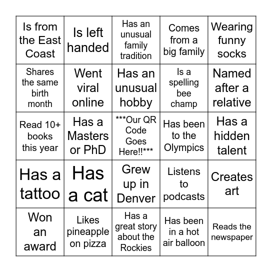 Lou Gehrig Day Bingo Card